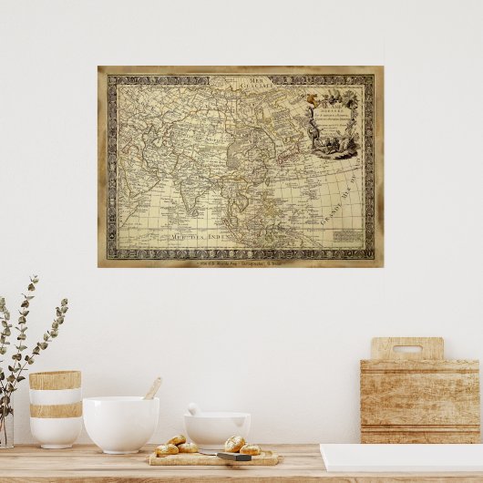 1700 AD OLD WORLD MAP Art Poster (Küche)