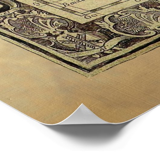 1700 AD OLD WORLD MAP Poster (Ecke)