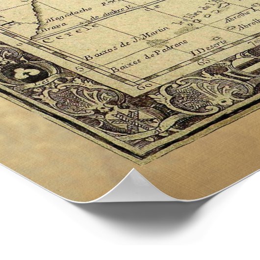 1700 AD OLD WORLD MAP Poster (Ecke)