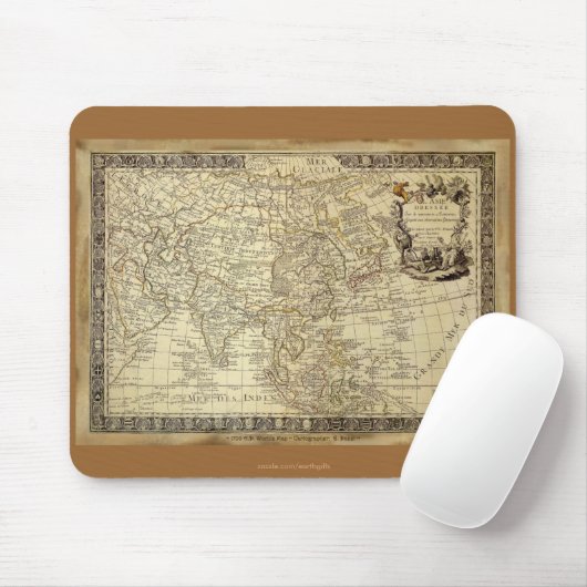1700 ANTIQUE World MAP Mousepad (Mit Mouse)