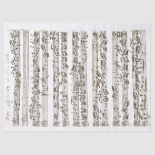 1700 Musik Fuge Komposition Handschriftlich mit No Seidenpapier