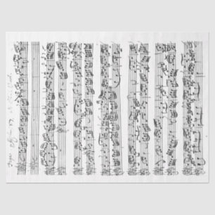 1700 Musik Fuge Komposition Handschriftlich mit No Seidenpapier