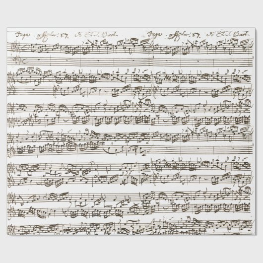 1700 Musikkomposition Handgeschrieben mit Hinweis Geschenkpapier (Flach)