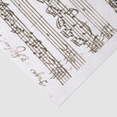 1700 Musikkomposition Handgeschrieben mit Hinweis Seidenpapier (Detail)