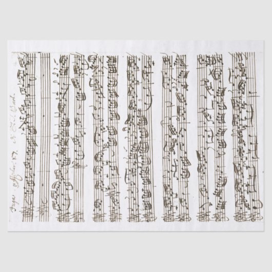 1700 Musikkomposition Handgeschrieben mit Hinweis Seidenpapier (Vorderseite)