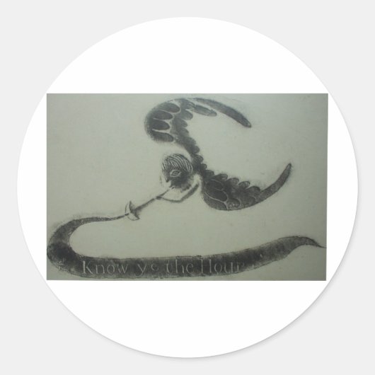 1700s Engel Todesdes amerikanischen ernsten Runder Aufkleber (Vorderseite)