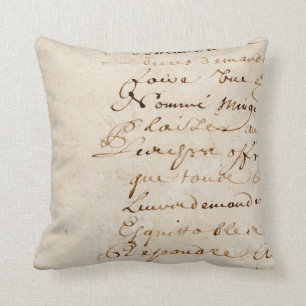 1700s Vintages französisches Skript-Retro Kissen