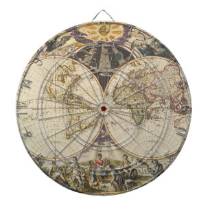 1702 Eine neue Karte der Welt Dartscheibe