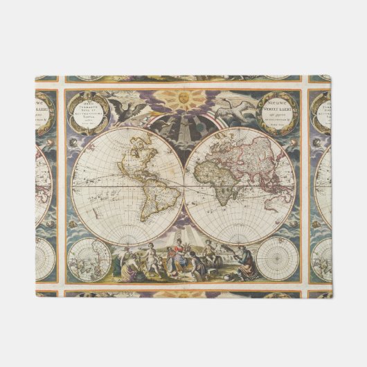 1702 eine neue Karte der Welt Fußmatte (Vorderseite)
