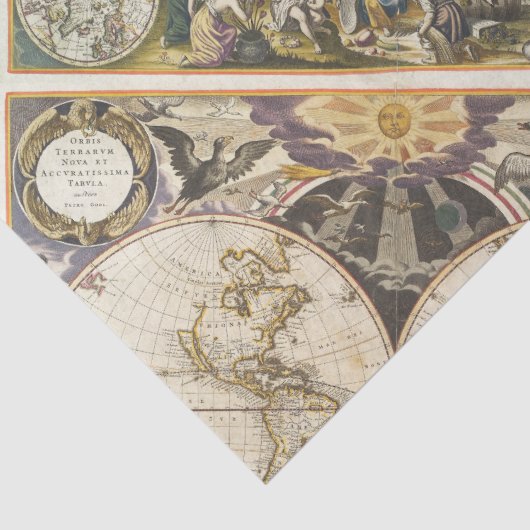 1702 Eine neue Weltkarte Seidenpapier (Detail)