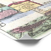 1706 de la Feuille Karte Italiens Poster (Ecke)