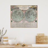 1707 Karte des Mondes Poster (Küche)