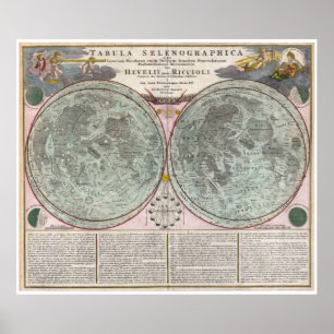 1707 Karte des Mondes Poster
