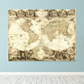 1708 Weltkarte von Jean Baptiste Nolin Leinwanddruck (Insitu (Holzboden))