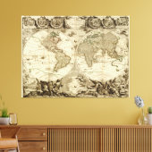 1708 Weltkarte von Jean Baptiste Nolin Leinwanddruck (Insitu (Wohnzimmer))