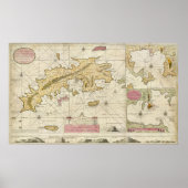 1719 St. Thomas Jungfrau Islands map van Keulen Poster (Vorne)