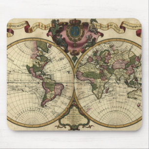 1720 Alte Welt Karte Mauspad