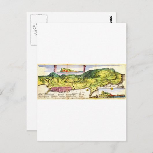 1720 De La Feuille Karte und Aussicht auf Gibralta (Vorne/Hinten)