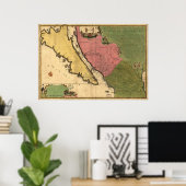 1720 Karte von Kalifornien als Insel Poster (Heimbüro)