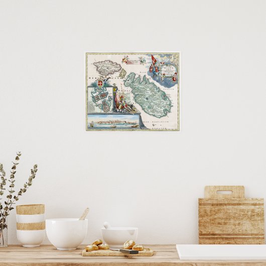 1720 Malta Map Poster (Küche)