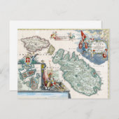 1720 Malta Map Postkarte (Vorne/Hinten)