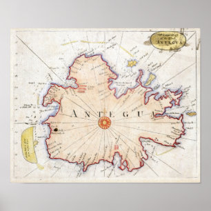 1721 Antigua-Karte Poster