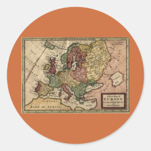 1721 Karte Europas Runder Aufkleber