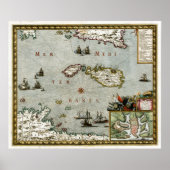 1723 Malta Karte Poster (Vorne)