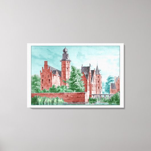 1729 A. de Haen Dutch Kasteel WESTERVELT Leinwanddruck (Vorderseite)