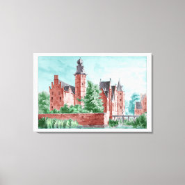 1729 A. de Haen Dutch Kasteel WESTERVELT  Leinwanddruck