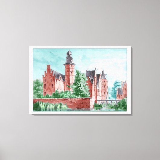 1729 A. de Haen Dutch Kasteel WESTERVELT  Leinwanddruck (Vorderseite)