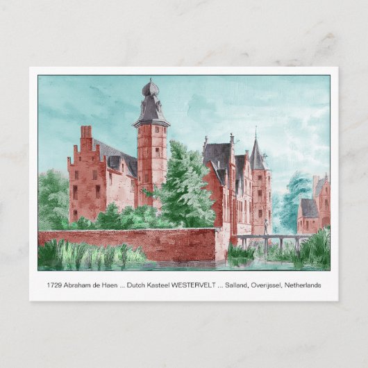 1729 A. de Haen Dutch Kasteel WESTERVELT Postcard Postkarte (Vorderseite)