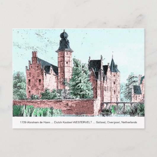 1729 A. de Haen Dutch Kasteel WESTERVELT Postcard Postkarte (Vorderseite)