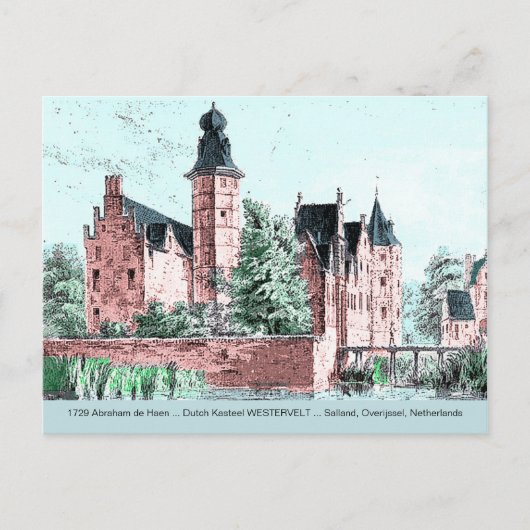 1729 A. de Haen Dutch Kasteel WESTERVELT Postcard Postkarte (Vorderseite)