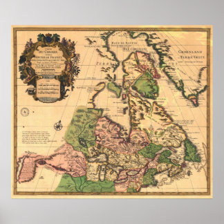 1730 Karte Kanadas Poster