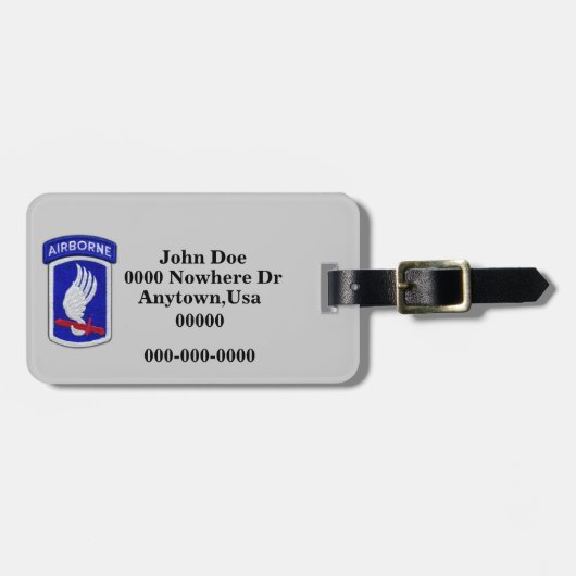 173. ABN BDE im Flugzeug Brigade Patch Gepäckmarke Gepäckanhänger (Vorderseite horizontal)