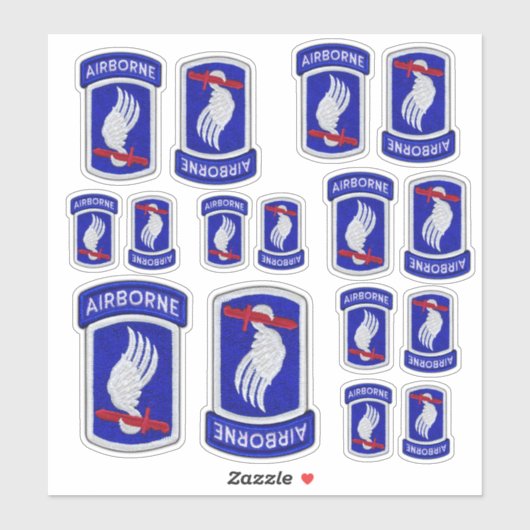 173. ABN Im Flugzeug Brigade Sky Soldiers Contour Aufkleber (Blatt)