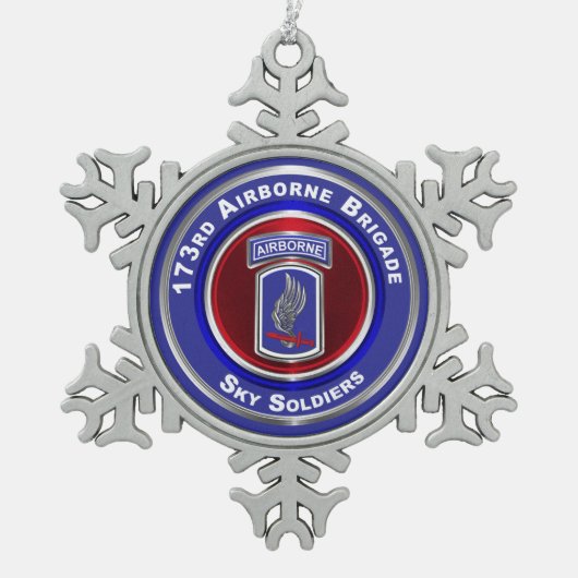 173. Im Flugzeug Brigade Schneeflocken Zinn-Ornament (Vorderseite)