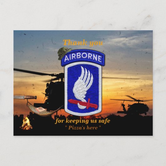 173. im Flugzeug Himmelssoldaten lrp vets patch Postkarte (Vorderseite)