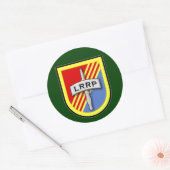 173d Im Flugzeug - 74th Infantry LRPs Vietnam Flas Runder Aufkleber (Umschlag)