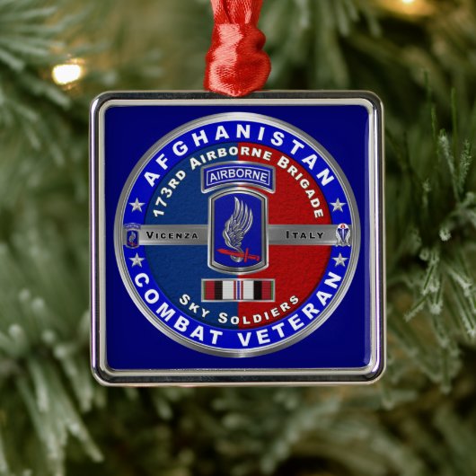 173rd Airborne Brigade Afghanistan Vet Christmas Ornament Aus Metall (Baum)