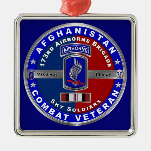 173rd Airborne Brigade Afghanistan Vet Christmas Ornament Aus Metall (Vorne)