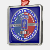 173rd Airborne Brigade Afghanistan Vet Christmas Ornament Aus Metall (Links)