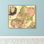 1759 Karte des antiken Israel mit den 12 Stämmen Leinwanddruck (Insitu (Holzboden))