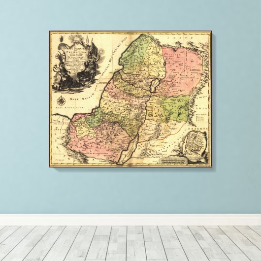 1759 Karte des antiken Israel mit den 12 Stämmen Leinwanddruck (Insitu (Holzboden))