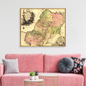 1759 Karte des antiken Israel mit den 12 Stämmen Leinwanddruck (Insitu (Wohnzimmer))