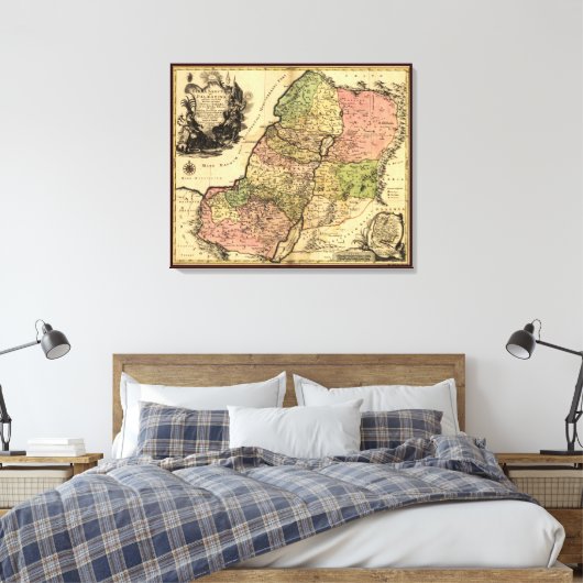 1759 Karte des antiken Israel mit den 12 Stämmen Leinwanddruck (Insitu (Schlafzimmer))