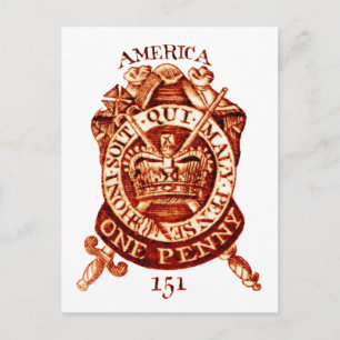 1765 Amerikanische Briefmarke Postkarte