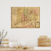 1766 Karte der Kolonie Connecticut Poster (Küche)