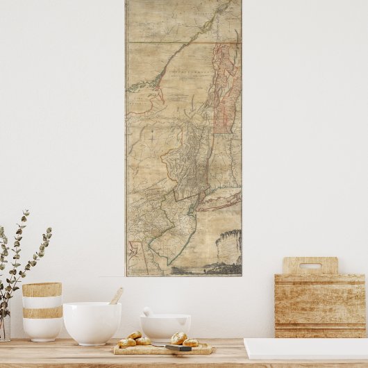 1768 Jeffreys Map of New York and New Jersey Poster (Küche)